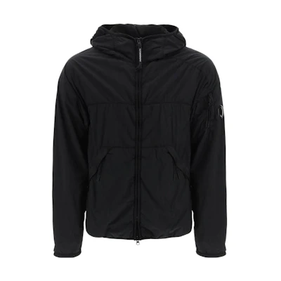 C.P. Company SS22 Black Solid Long Sleeve Hooded Jacket 12CMOW099A-006124G