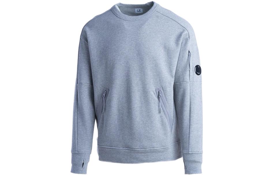 C.P. Company SS22 Blue Crewneck Pullover with Zip Detail 12CMSS080A005086WM93