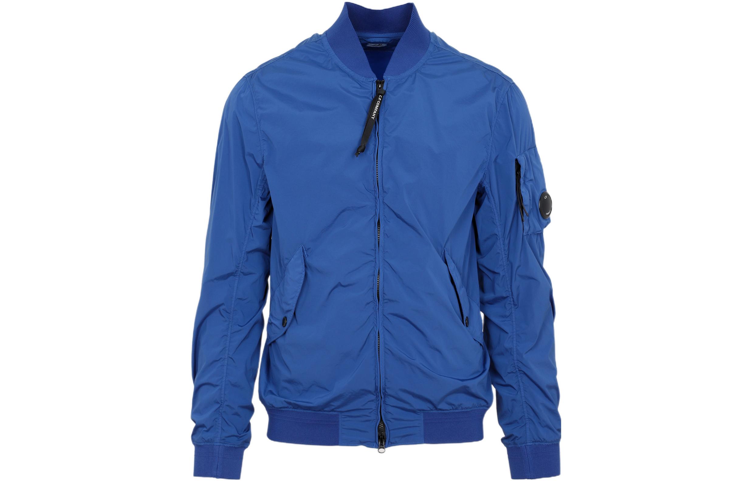 C.P. Company SS22 Blue V-Neck Long-Sleeve Jacket 12CMOW004A005864G892