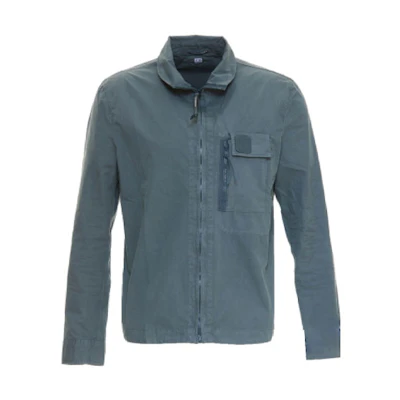 C.P. Company SS22 Blue Zip-Up Collared Jacket 12CMSH127A002824G978