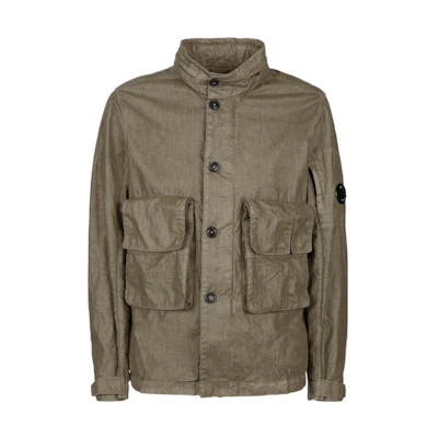 C.P. Company SS22 Brown Stand Collar Multi-Pocket Jacket Long Sleeve 12CMOW208A006284G-322
