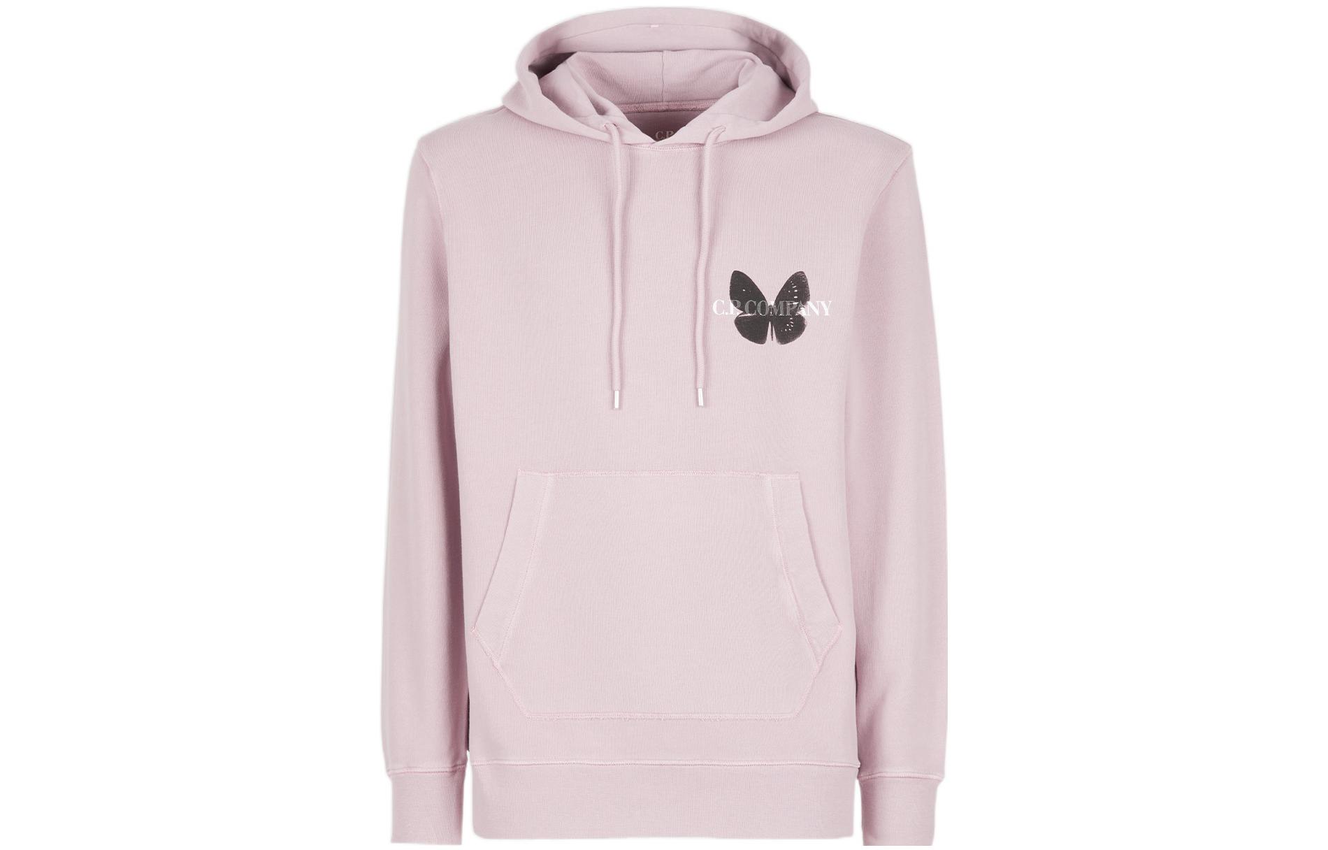 C.P. Company SS22 Butterfly Print Pullover Hoodie Pink Purple - 12CMSS316A006312G508