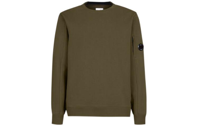 C.P. Company SS22 Crewneck Long-Sleeve Sweatshirt Dark Khaki 12CMSS022A005086W683