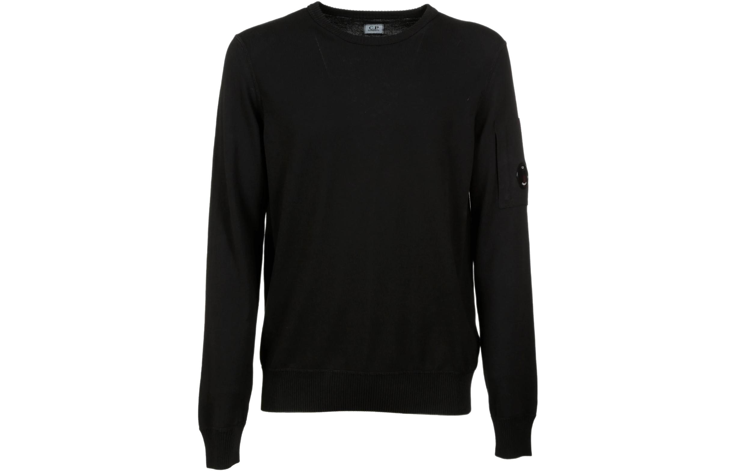 C.P. Company SS22 Crewneck Pullover Long Sleeve Sweatshirt Black () CMKN109A004128G999