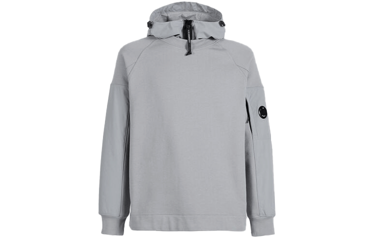 C.P. Company SS22 Diagonal Fleece Pullover Hoodie Grey 12CMSS115A005086M937