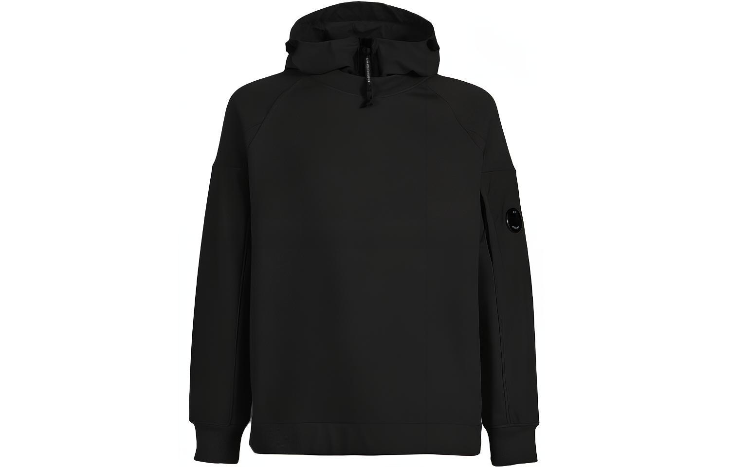 C.P. Company SS22 Diagonal Fleece Pullover Hoodie Black 12CMSS115A005086M999
