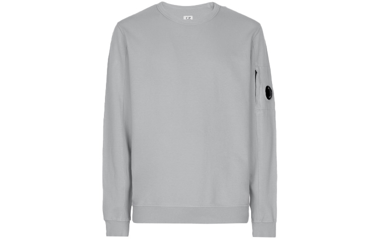 C.P. Company SS22 Fleece Crewneck Sweatshirt Griffin Gray Mens 12CMSS032A002246G937