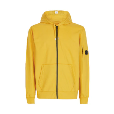 C.P. Company SS22 Fleece Yellow Zip-Up Hoodie Jacket for Men 12CMSS034A002246G239