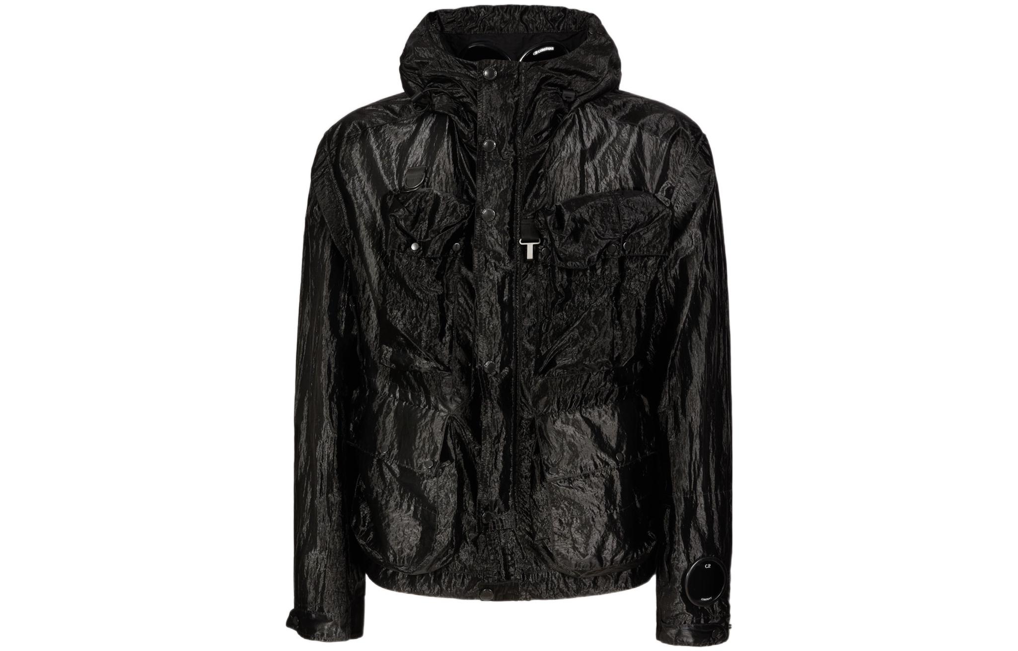 C.P. Company SS22 Goggle Hooded Nylon Jacket Black 12CMOW108A006206G-999