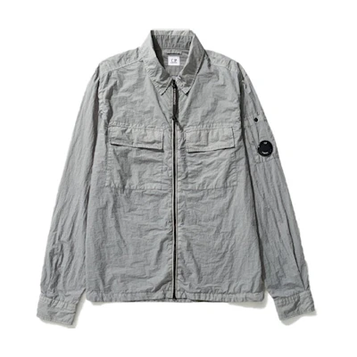 C.P. Company SS22 Gray Lens Pocket Crinkle Long Sleeve Jacket Men 12CMSH141A005783G-937