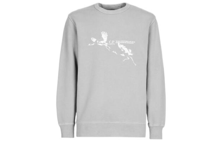 C.P. Company SS22 Grey Crewneck Pullover Sweatshirt Casual Long Sleeve 12CMSS315A006312G847