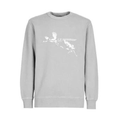C.P. Company SS22 Grey Crewneck Pullover Sweatshirt Casual Long Sleeve 12CMSS315A006312G847