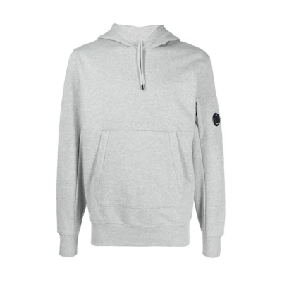C.P. Company SS22 Grey Logo Drawstring Hoodie Pullover 13CMSS023A005086WM93