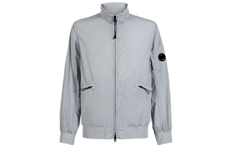 C.P. Company SS22 Grey Zip-Up Stand Collar Jacket Long Sleeve 12CMOW204A005904G937