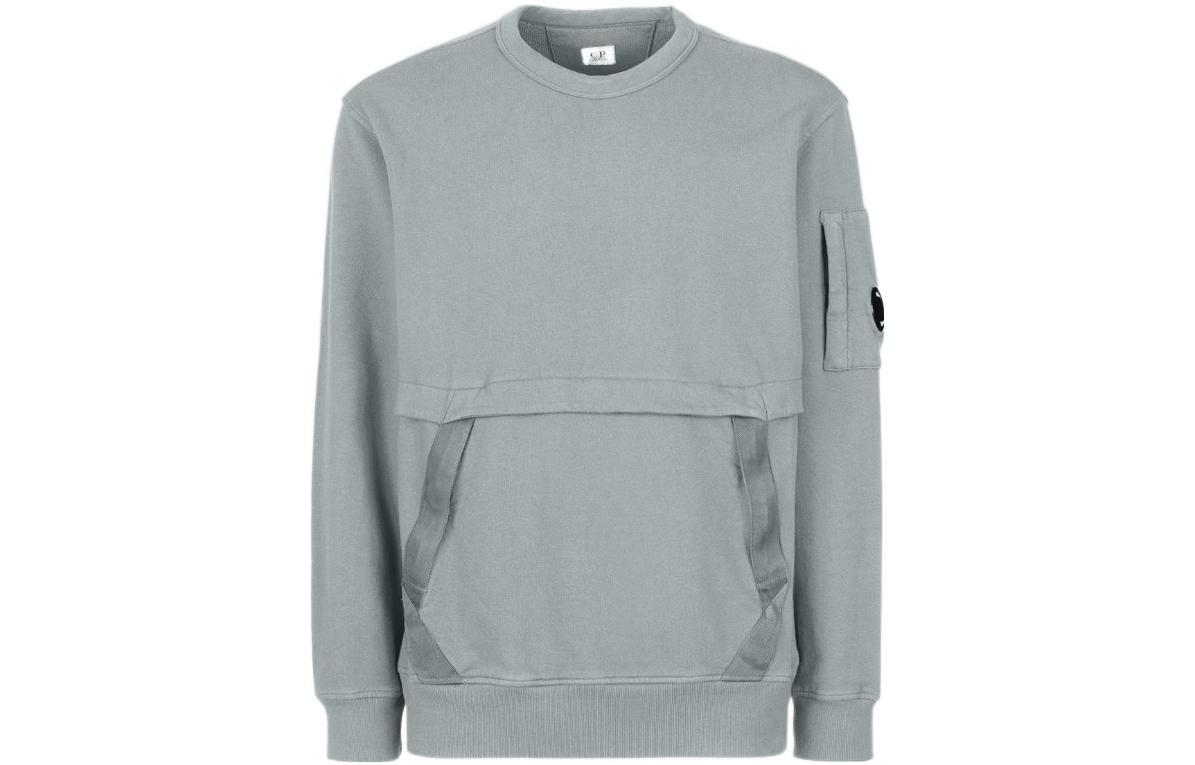 C.P. Company SS22 Lens Detail Cotton Crewneck Sweatshirt Grey 12CMSS135A005398G-937