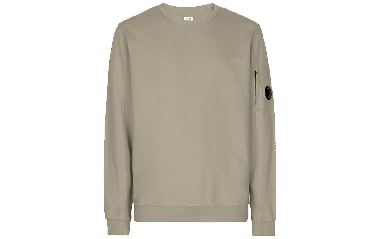 C.P. Company SS22 Light Fleece Crewneck Pullover - Beige Brown 12CMSS032A002246G322