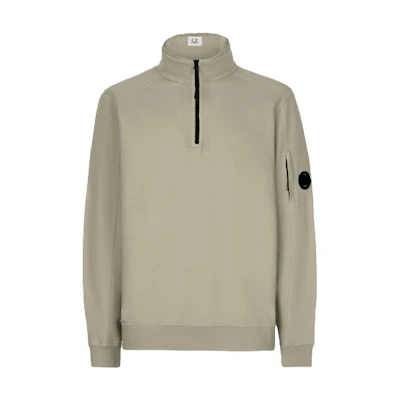 C.P. Company SS22 Lightweight Fleece Half-Zip Jacket Beige 12CMSS035A002246G322