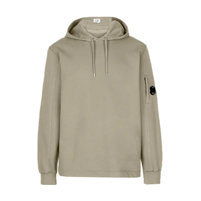 C.P. Company SS22 Lightweight Fleece Hoodie Beige Brown 12CMSS033A002246G322