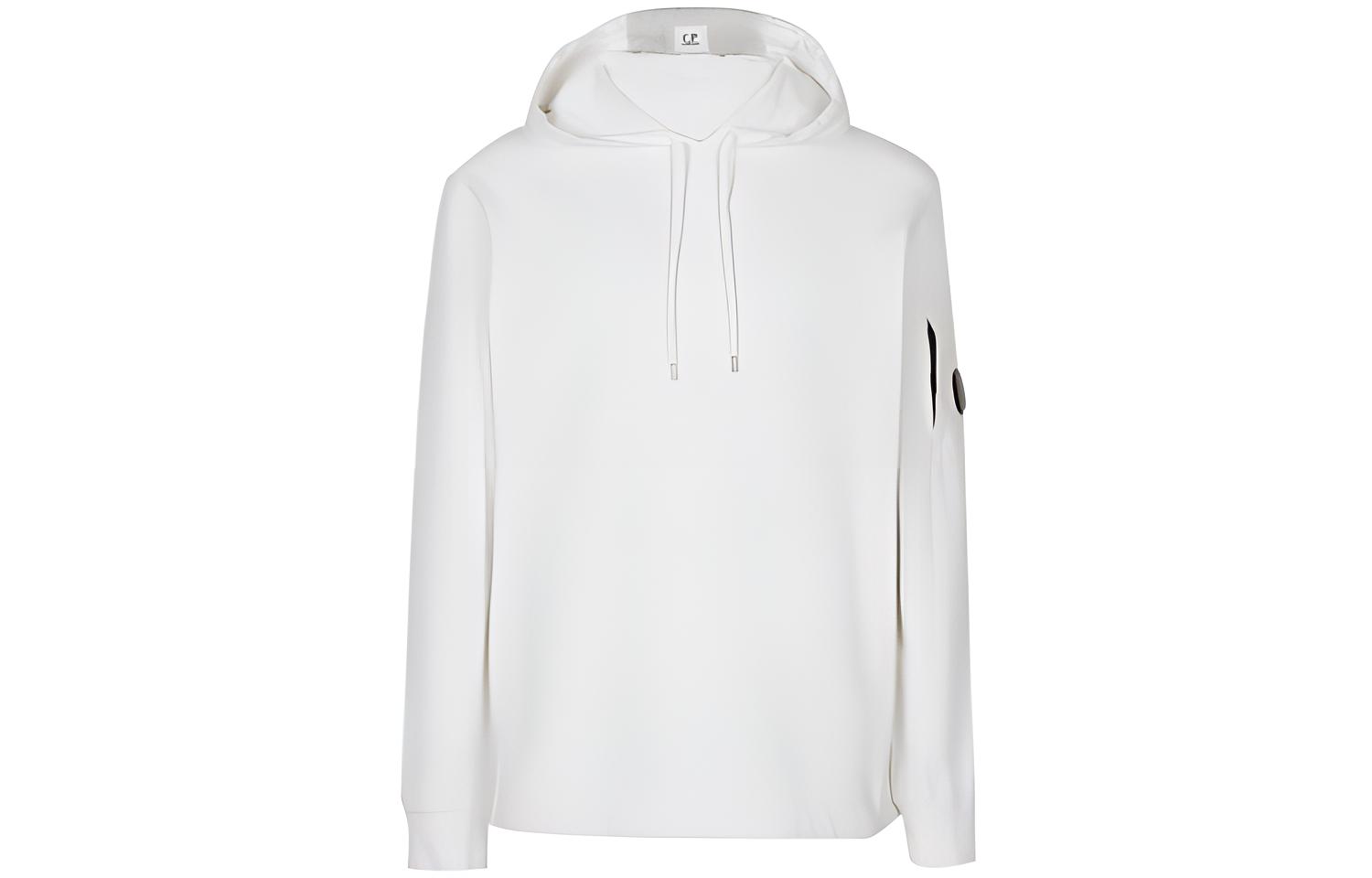 C.P. Company SS22 Lightweight Fleece Hoodie White 12CMSS033A002246G103