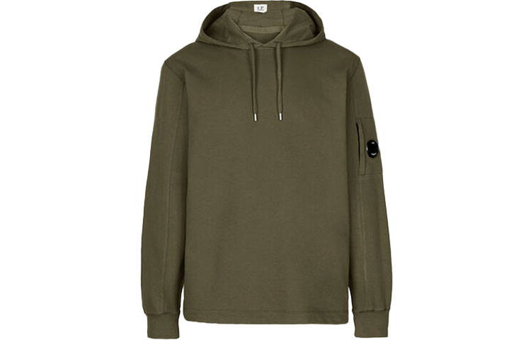 C.P. Company SS22 Lightweight Fleece Pullover Hoodie Ivy Green - Back to School 12CMSS033A002246G683