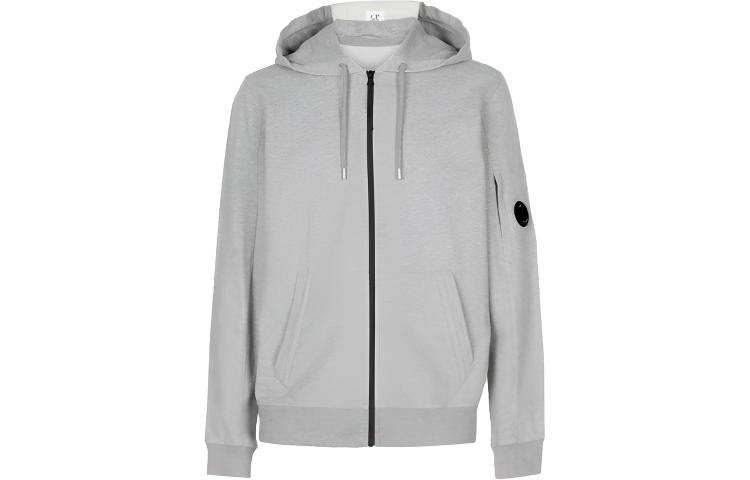 C.P. Company SS22 Lightweight Fleece Zip-Up Hoodie Men’s - Stone Gray 12CMSS034A002246GM93