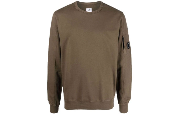 C.P. Company SS22 Logo Fleece Crewneck Sweatshirt Brown - 12CMSS032A002246G683