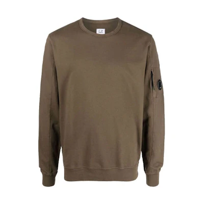 C.P. Company SS22 Logo Fleece Crewneck Sweatshirt Brown - 12CMSS032A002246G683