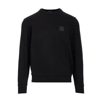C.P. Company SS22 Logo Print Crewneck Sweatshirt Black 12CMSS205A005086W-999