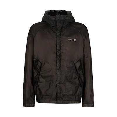 C.P. Company SS22 Logo Print Lens Detail Zip Hoodie Jacket Black () 12CMOW302A006284G-999