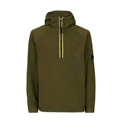 C.P. Company SS22 Men’s Olive Quarter-Zip Relaxed Fit Hoodie Jacket 12CMOS242A005660G698