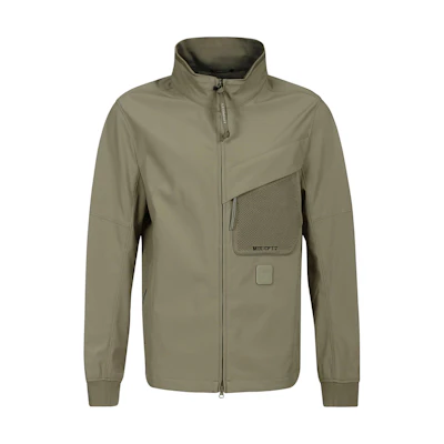 C.P. Company SS22 Mesh Panel Ribbed Collar Jacket Men’s Light Brown 12CMOW065A005968A322