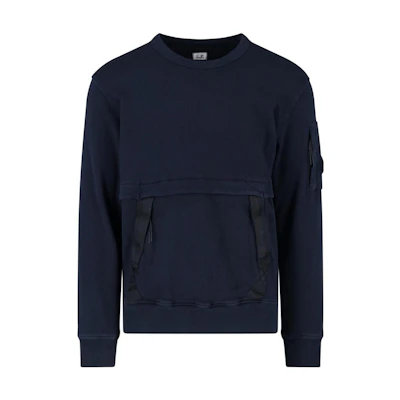C.P. Company SS22 Multi-Pocket Crewneck Sweatshirt Navy Blue - 12CMSS135A005398G-888