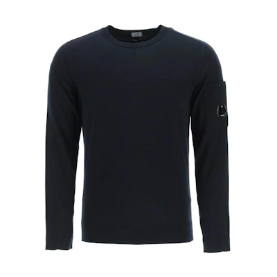 C.P. Company SS22 Navy Logo Crewneck Pullover Sweatshirt 12CMKN128A004037A888