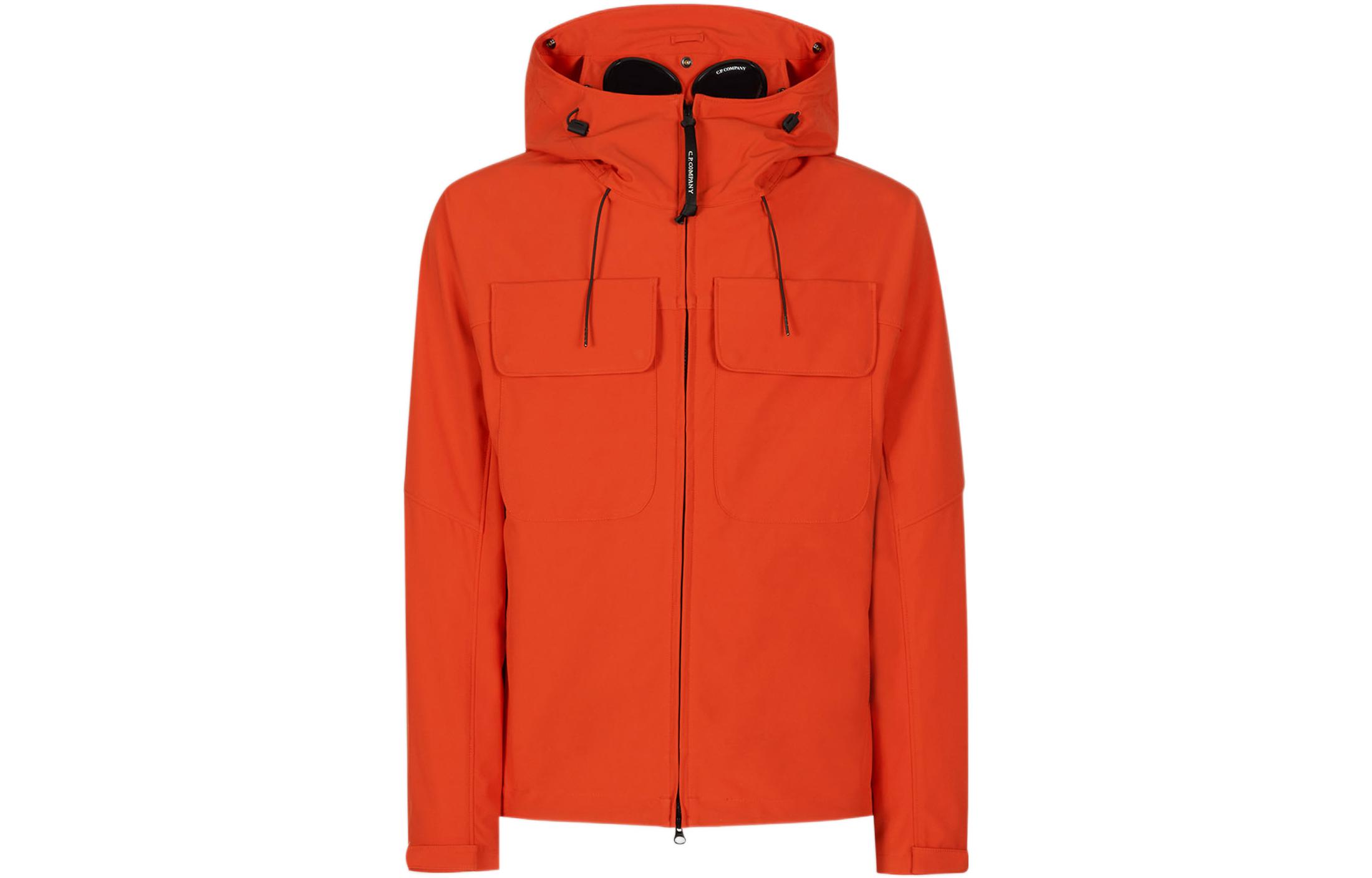 C.P. Company SS22 Orange Solid Color Goggle Hooded Jacket 12CMOW066A005968A455