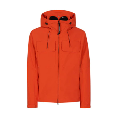 C.P. Company SS22 Orange Solid Color Goggle Hooded Jacket 12CMOW066A005968A455