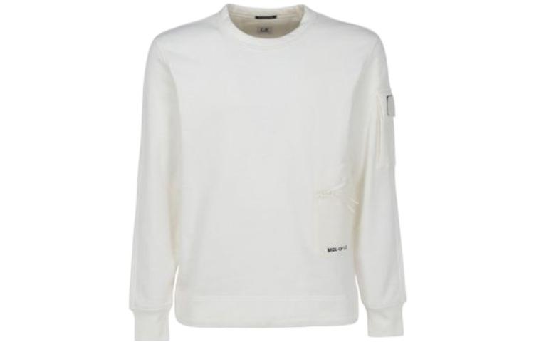 C.P. Company SS22 Plain Pullover Sweatshirt White Men’s 12CMSS073A005086W103
