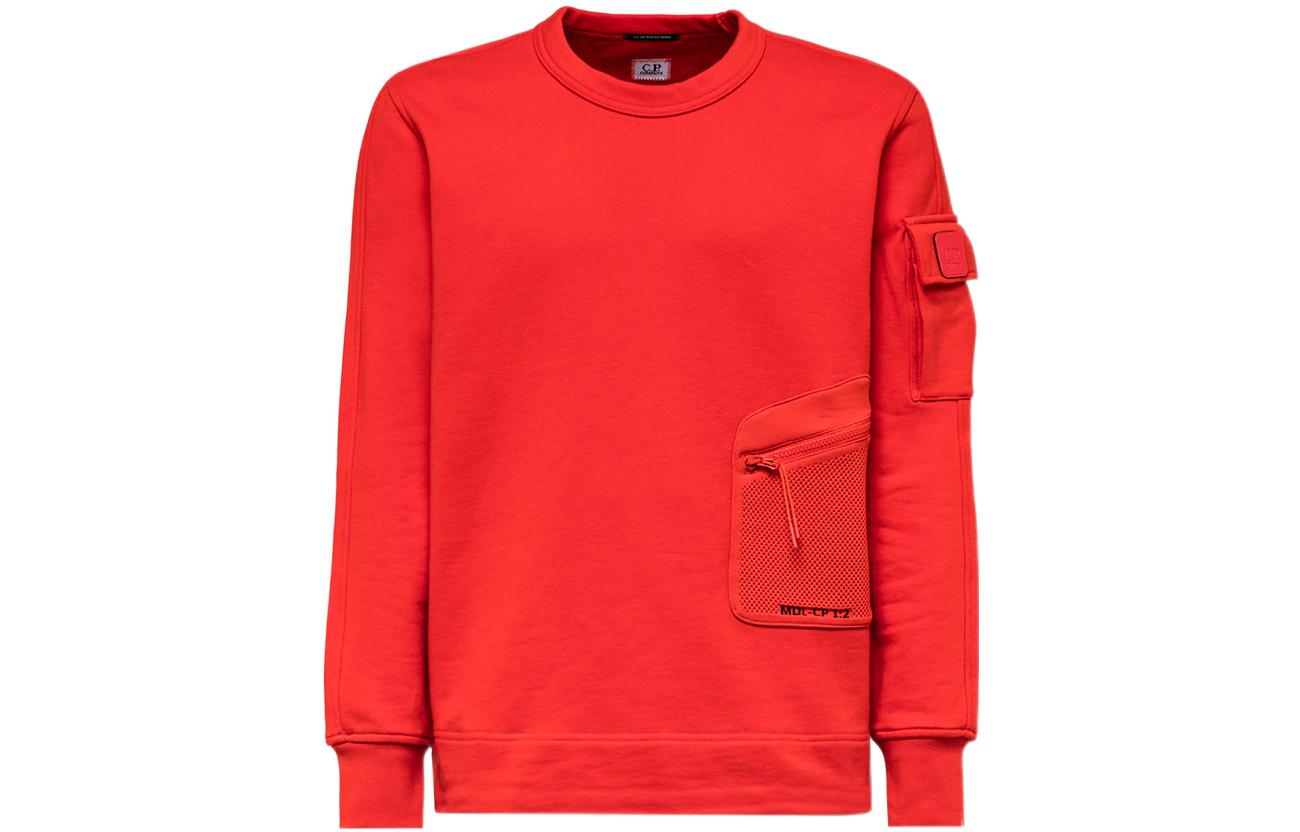 C.P. Company SS22 Red Crewneck Pocket Sweatshirt 12CMSS073A005086W455