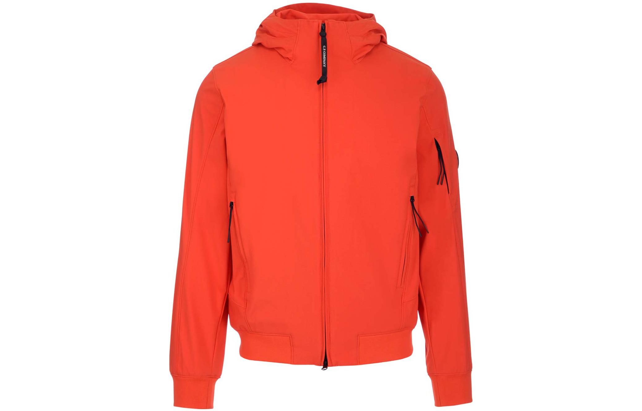 C.P. Company SS22 Red Logo Zip-Up Hoodie Jacket 12CMOW002A005968A455