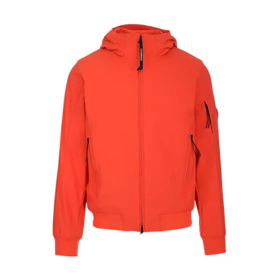 C.P. Company SS22 Red Logo Zip-Up Hoodie Jacket 12CMOW002A005968A455