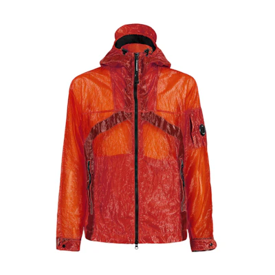 C.P. Company SS22 Semi-Transparent Nylon Hooded Jacket Red 12CMOW163A006206G455