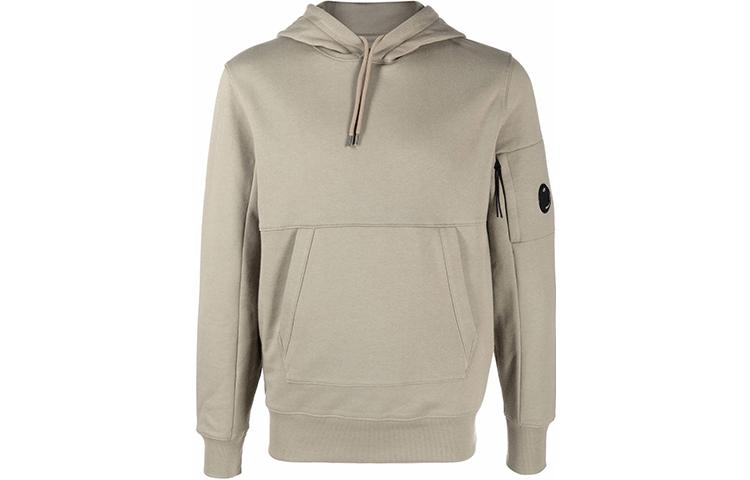C.P. Company SS22 Slim Fit Hoodie with Lens Detail Grayish Green 12CMSS023A005086W322