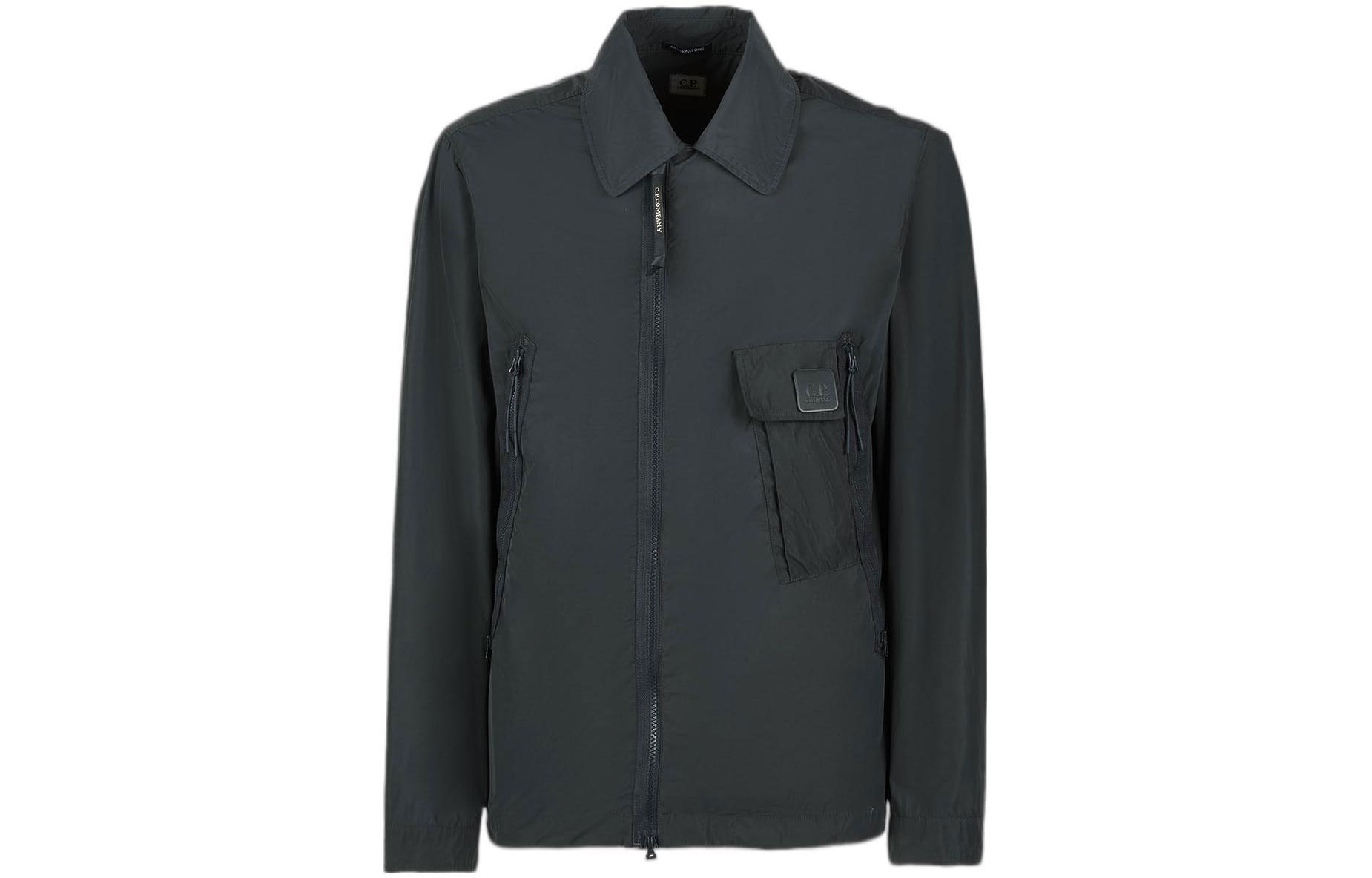 Order C.P. 컴퍼니 SS22 슬림핏 집업 자켓 그레이 블루 아우터. 12CMOW174A005761W