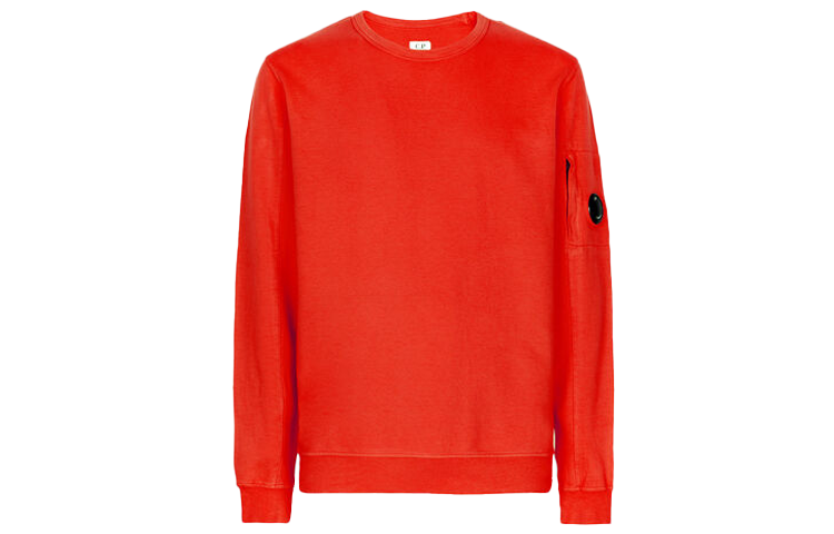C.P. Company SS22 Solid Color Crewneck Pullover Sweatshirt Red 12CMSS032A002246G455