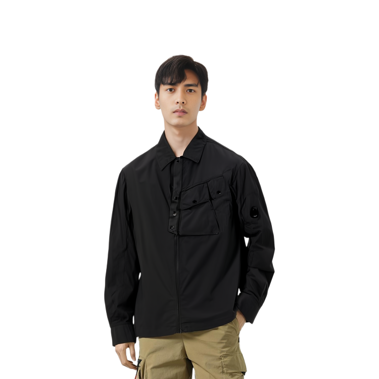 Sizing C.P. Company Jaket Warna Solid Hitam SS22 12CMOS104A-005904G.999