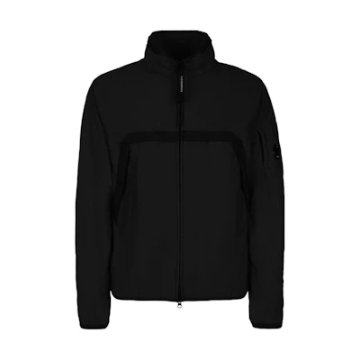 C.P. Company SS22 Solid Color Zip-Up Jacket Black 12CMOW100A006124G999