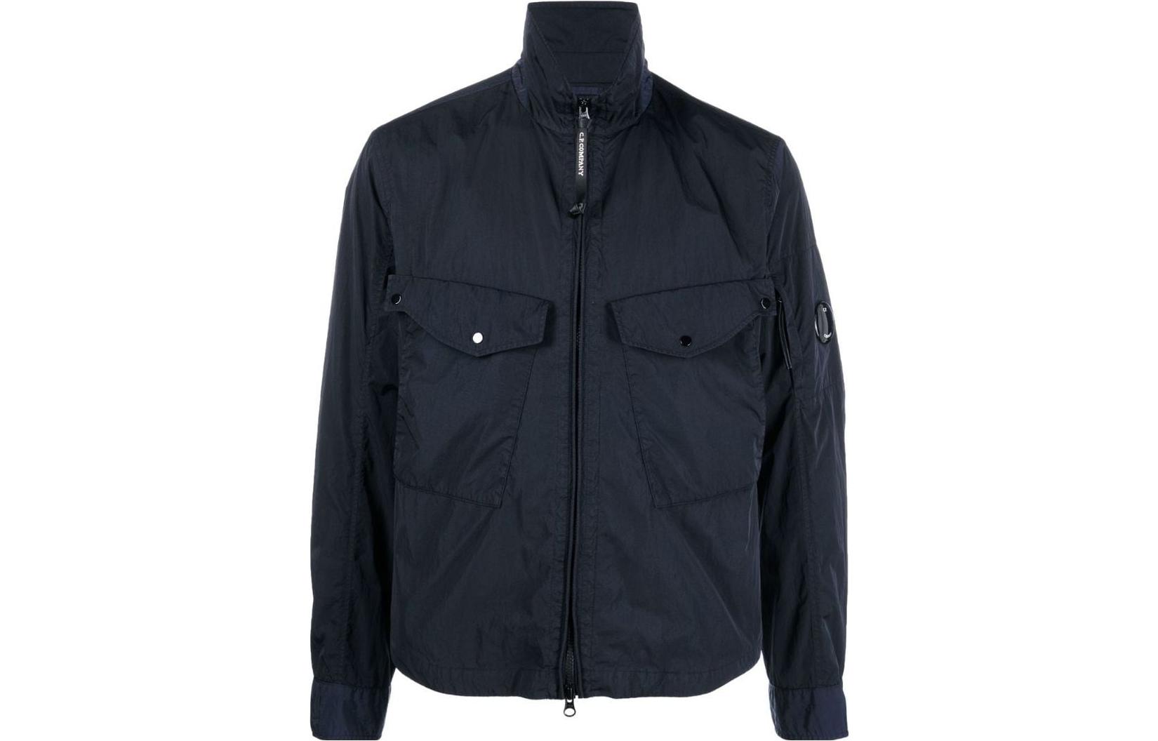 C.P. Company SS22 Solid Zip-Up Jacket Long Sleeve Unisex - Navy Blue 13CMOS047A005904G