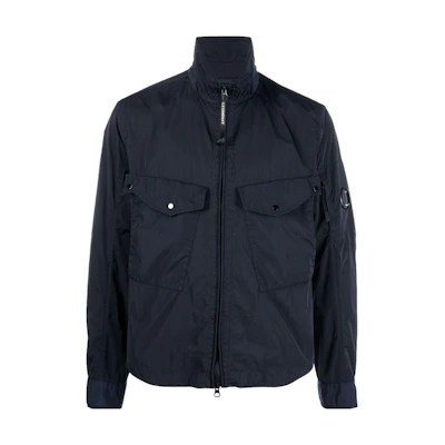 C.P. Company SS22 Solid Zip-Up Jacket Long Sleeve Unisex - Navy Blue 13CMOS047A005904G