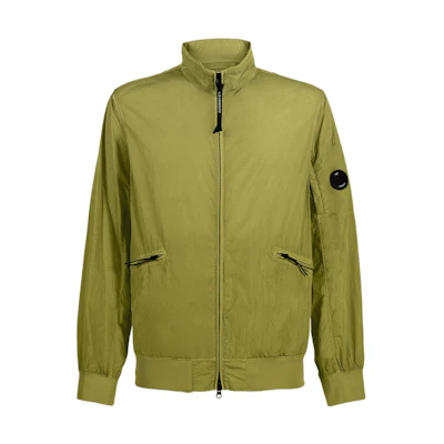 C.P. Company SS22 Solid Zip-Up Stand Collar Jacket Green 12CMOW204A005904G698