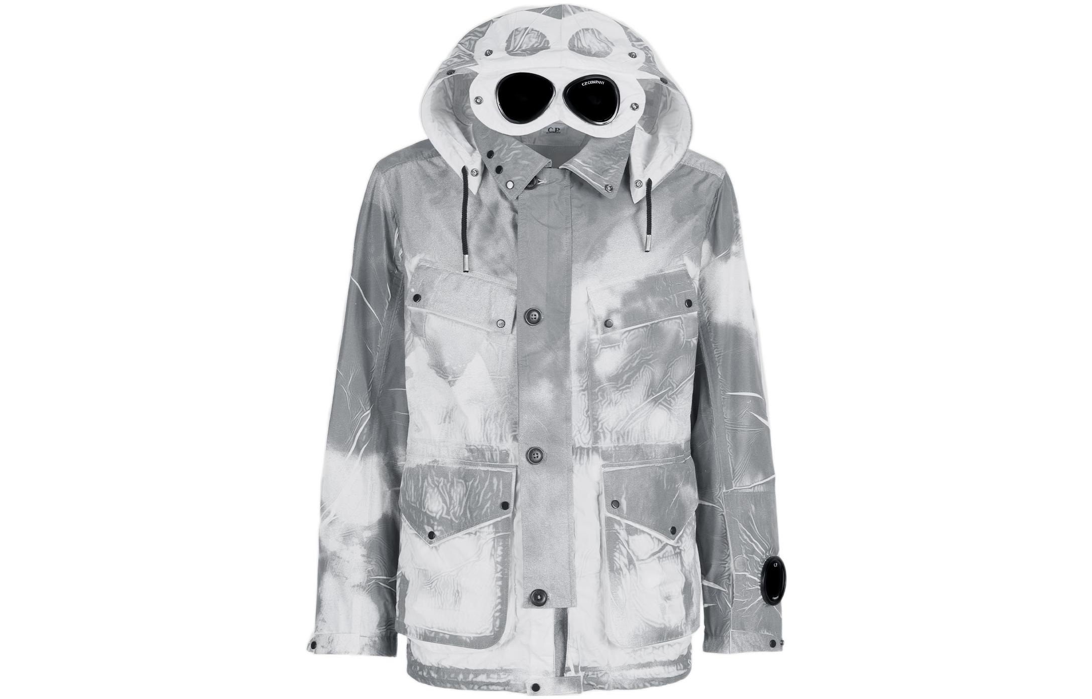 C.P. Company SS22 Tie-Dye Multi-Pocket Hooded Jacket Men’s Grey 12CMOW260A005990P978