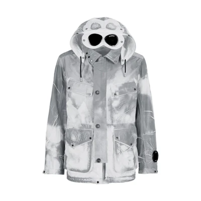 C.P. Company SS22 Tie-Dye Multi-Pocket Hooded Jacket Men’s Grey 12CMOW260A005990P978